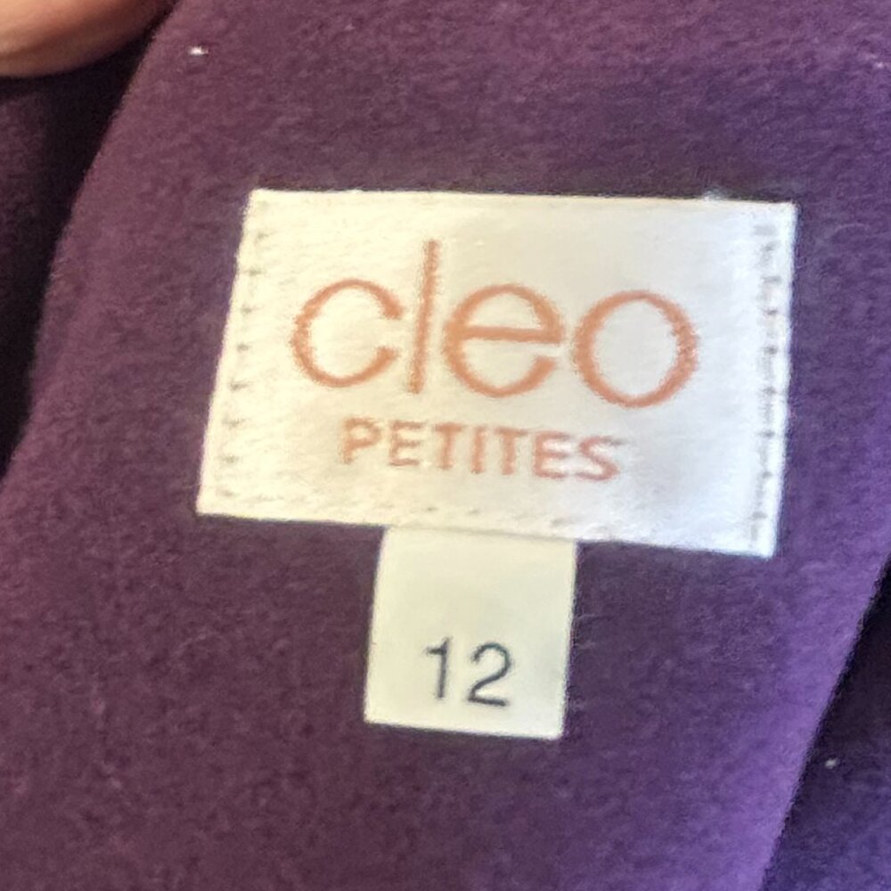 Cleo Plum Wool-Blend Three-Button Tailored Blazer Size 12P - Picture 2 of 6